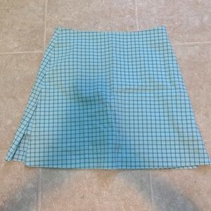 Baby blue plaid skirt